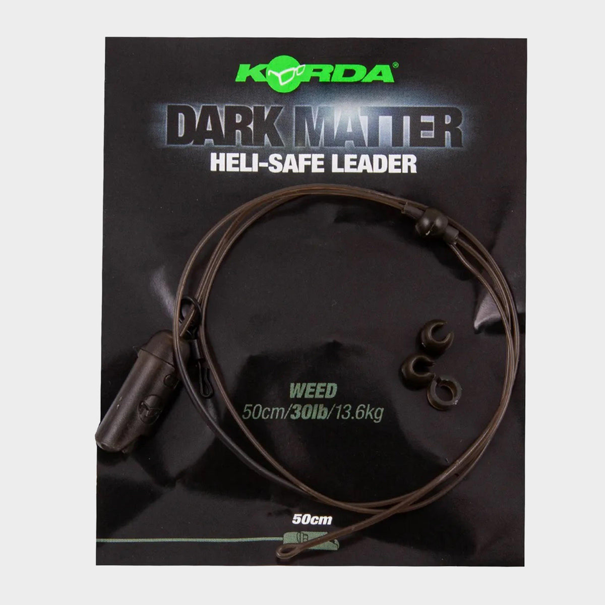 Dark Matter Heli-Safe Leader 30lb 50cm Weed