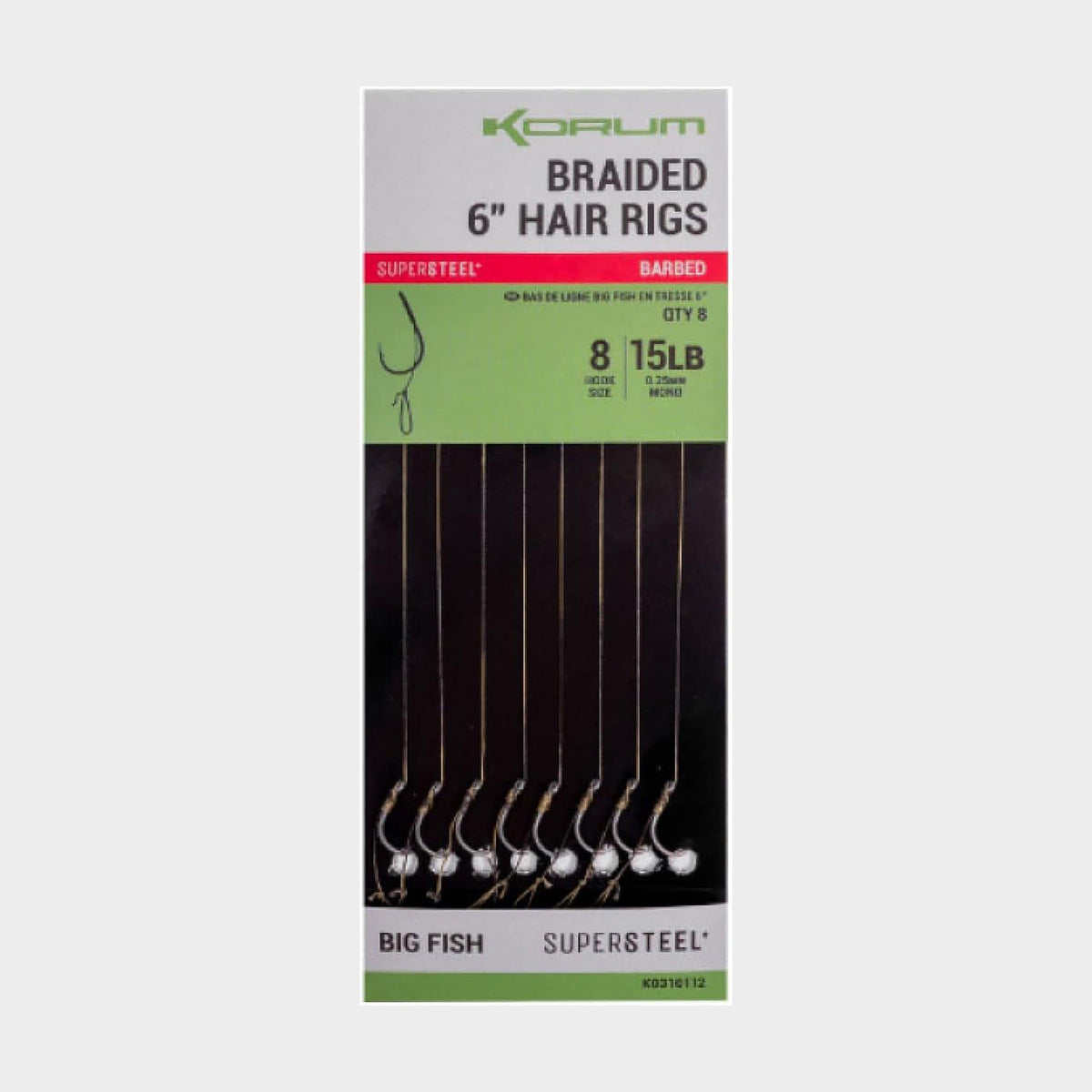 Big Fish Braided Hair Rigs 6” Size 8 Barbed