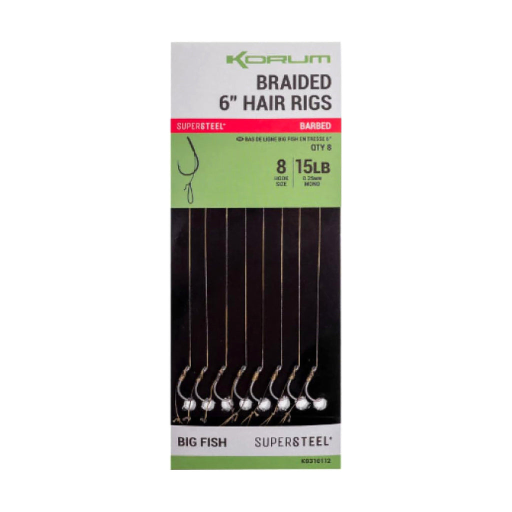 Big Fish Braided Hair Rigs 6” Size 8 Barbed