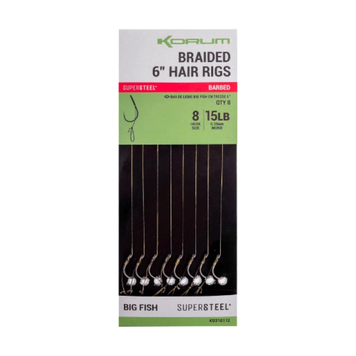 Big Fish Braided Hair Rigs 6” Size 8 Barbed