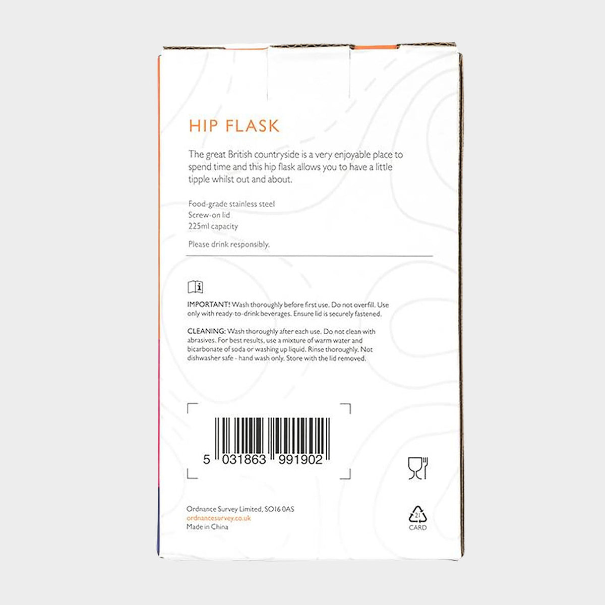 Contour Map Hip Flask