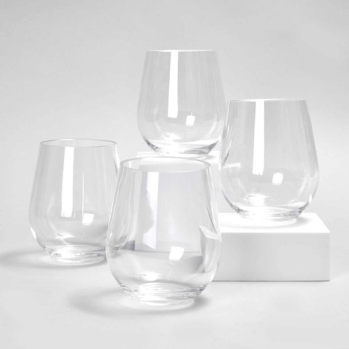 4 Pack Clear Tumbler Set