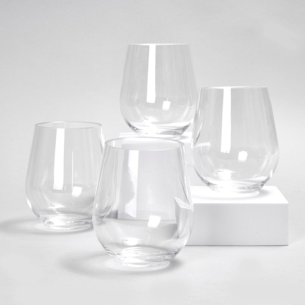 4 Pack Clear Tumbler Set