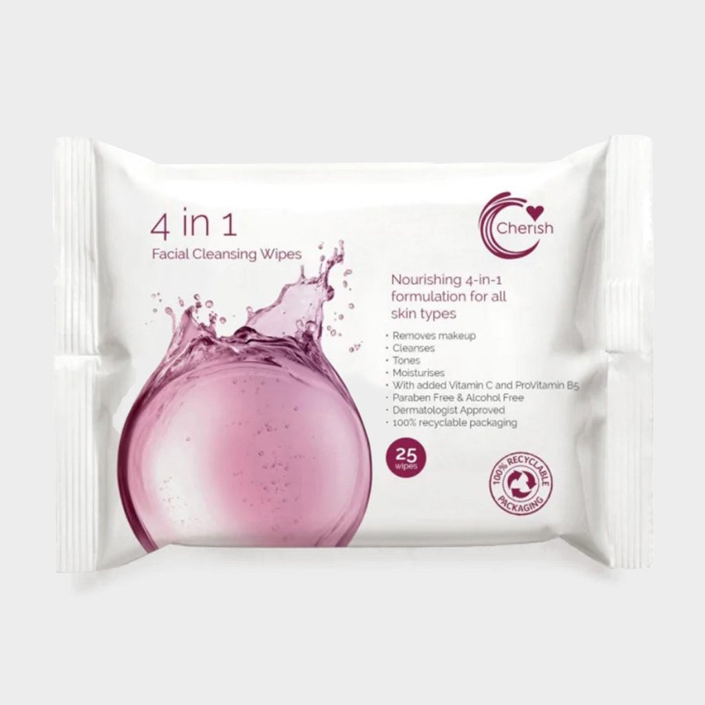 Cherish 4-in-1 Cleansing Wipes 25 Pack