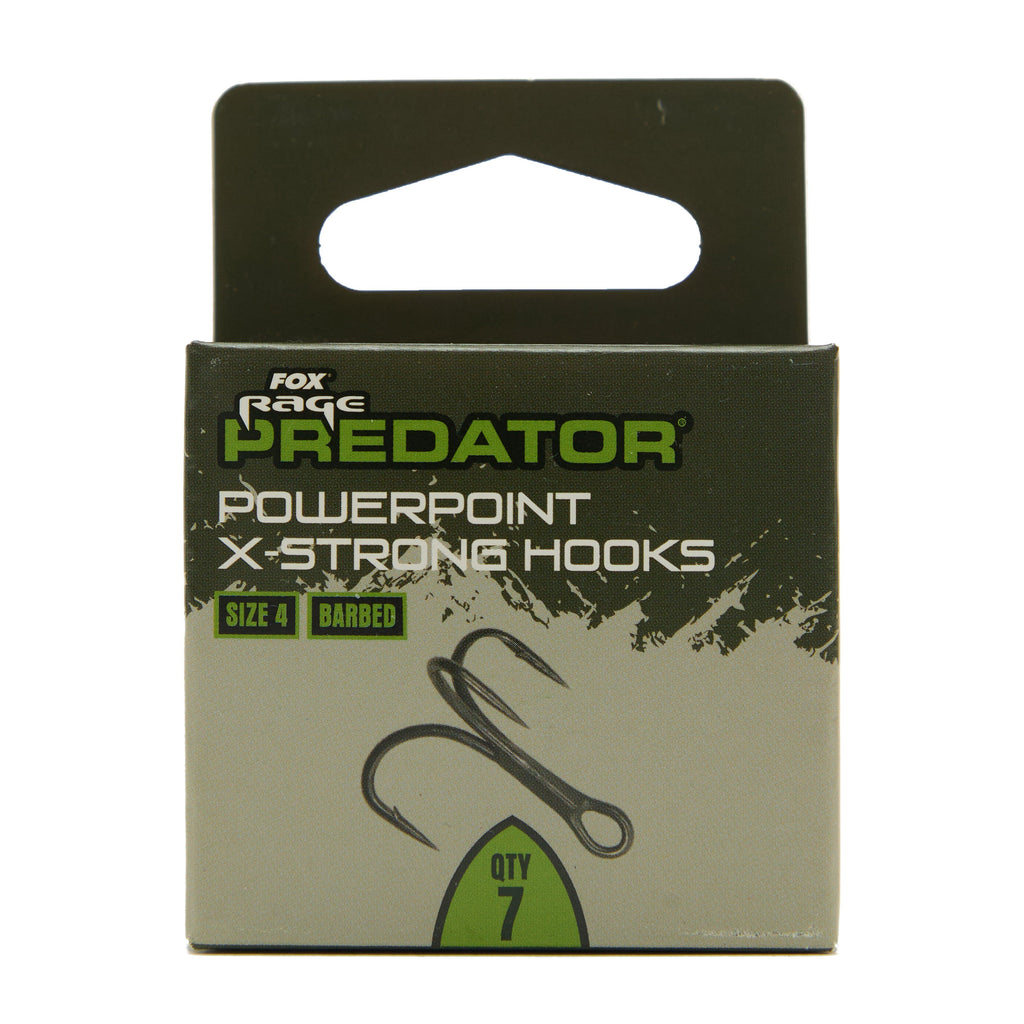 Predator X-Strong Barbed Treble Hooks 4 x 6