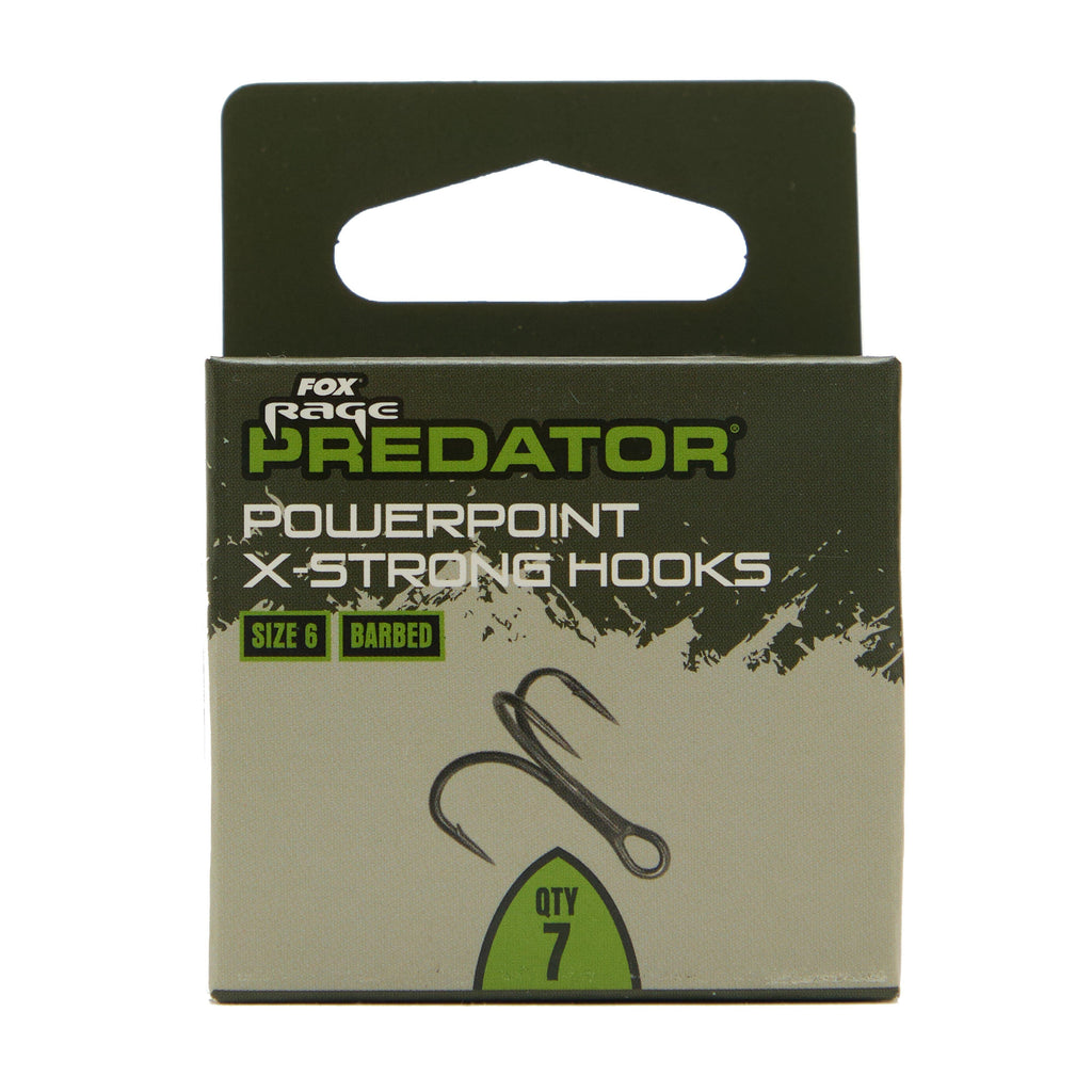 Predator X-Strong Barbed Treble Hooks 6 x 6