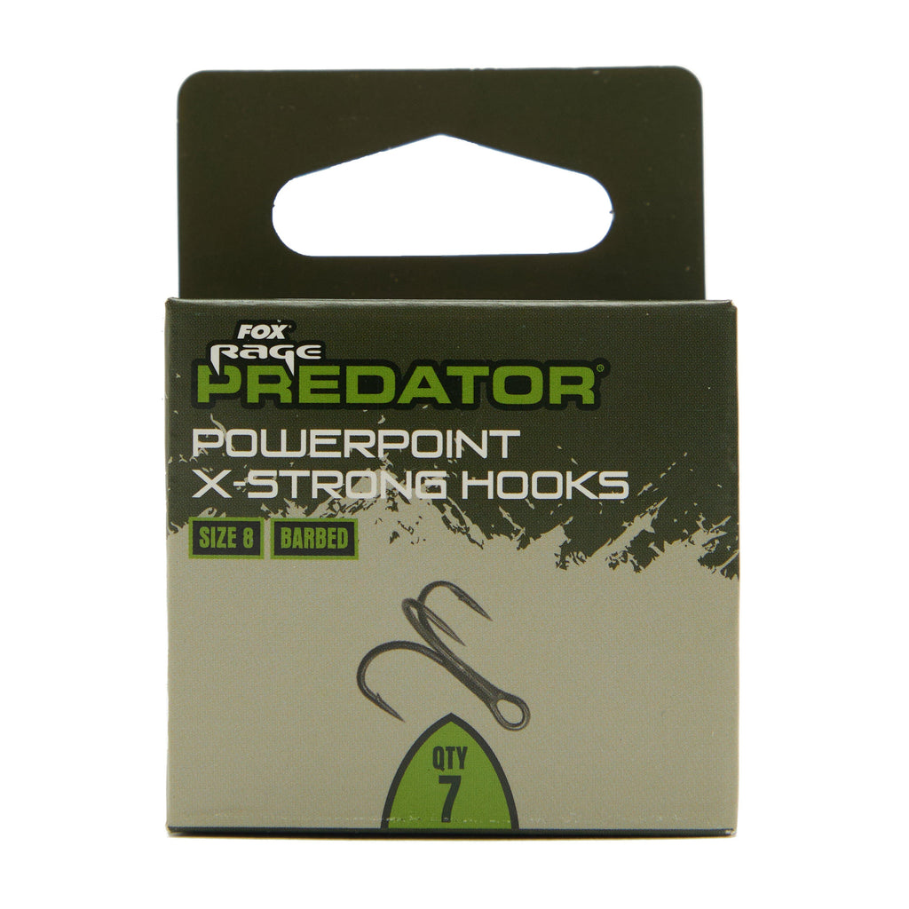 Predator X-Strong Barbed Treble Hooks 8 x 6
