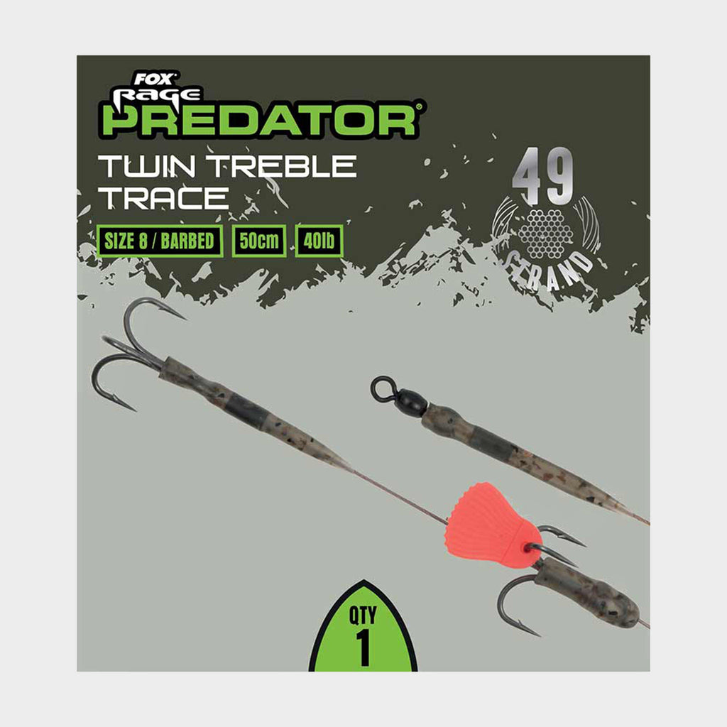 Predator Twin Treble Trace 52cm Size 8 Barbed