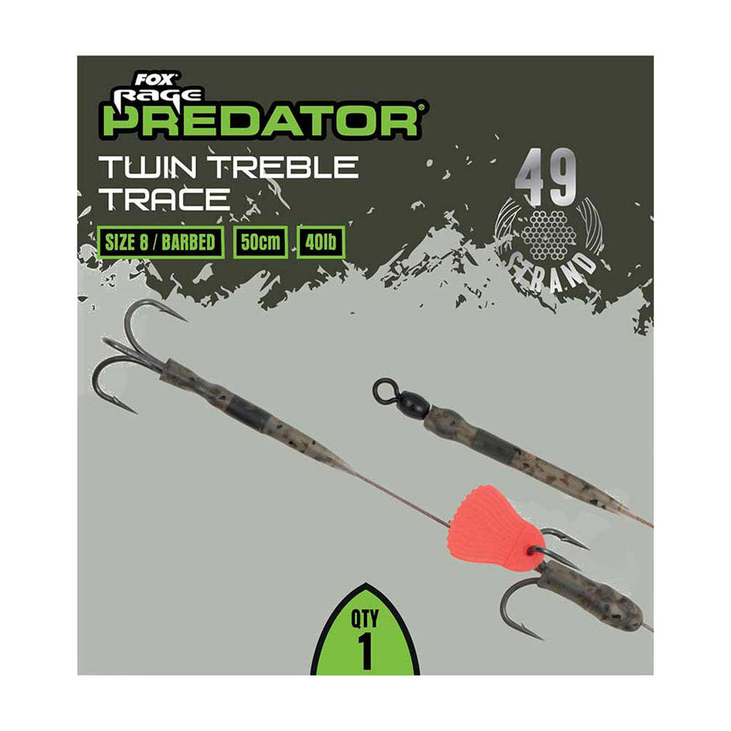 Predator Twin Treble Trace 52cm Size 8 Barbed