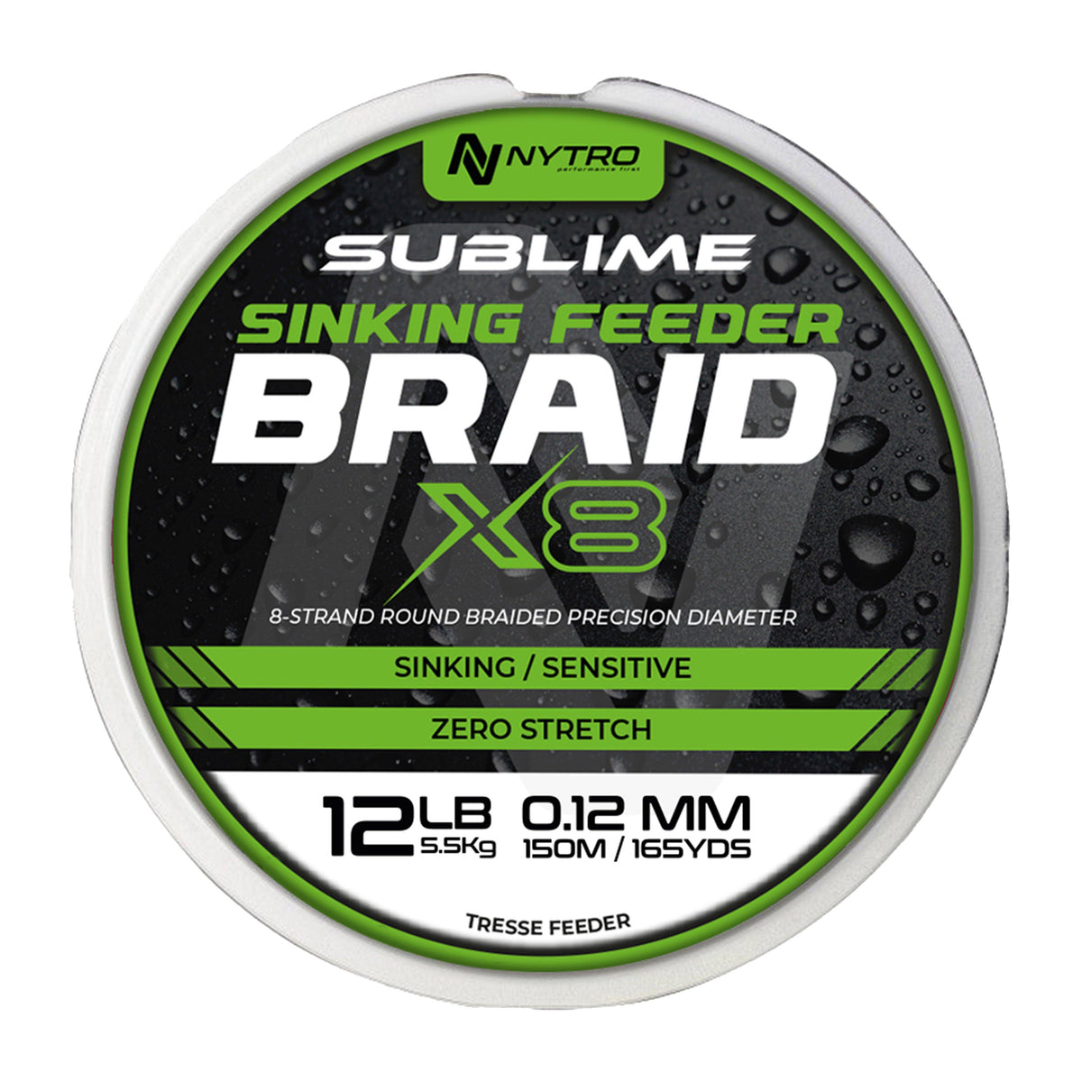 Sublime X8 Sinking Feeder Braid 0.12mm