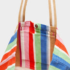 Promenade Multi Stripe Canvas Beach Tote Bag