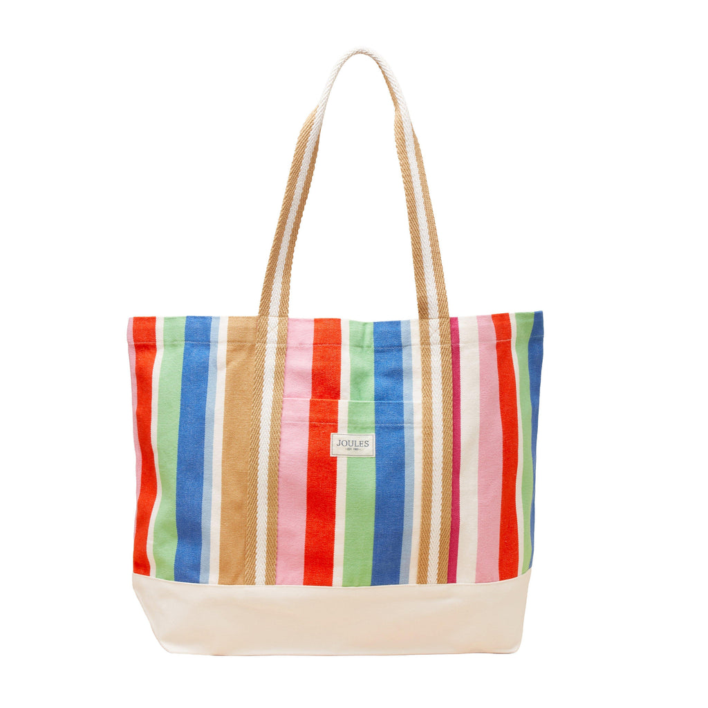 Promenade Multi Stripe Canvas Beach Tote Bag