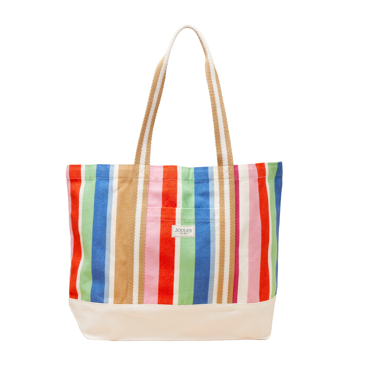 Promenade Multi Stripe Canvas Beach Tote Bag