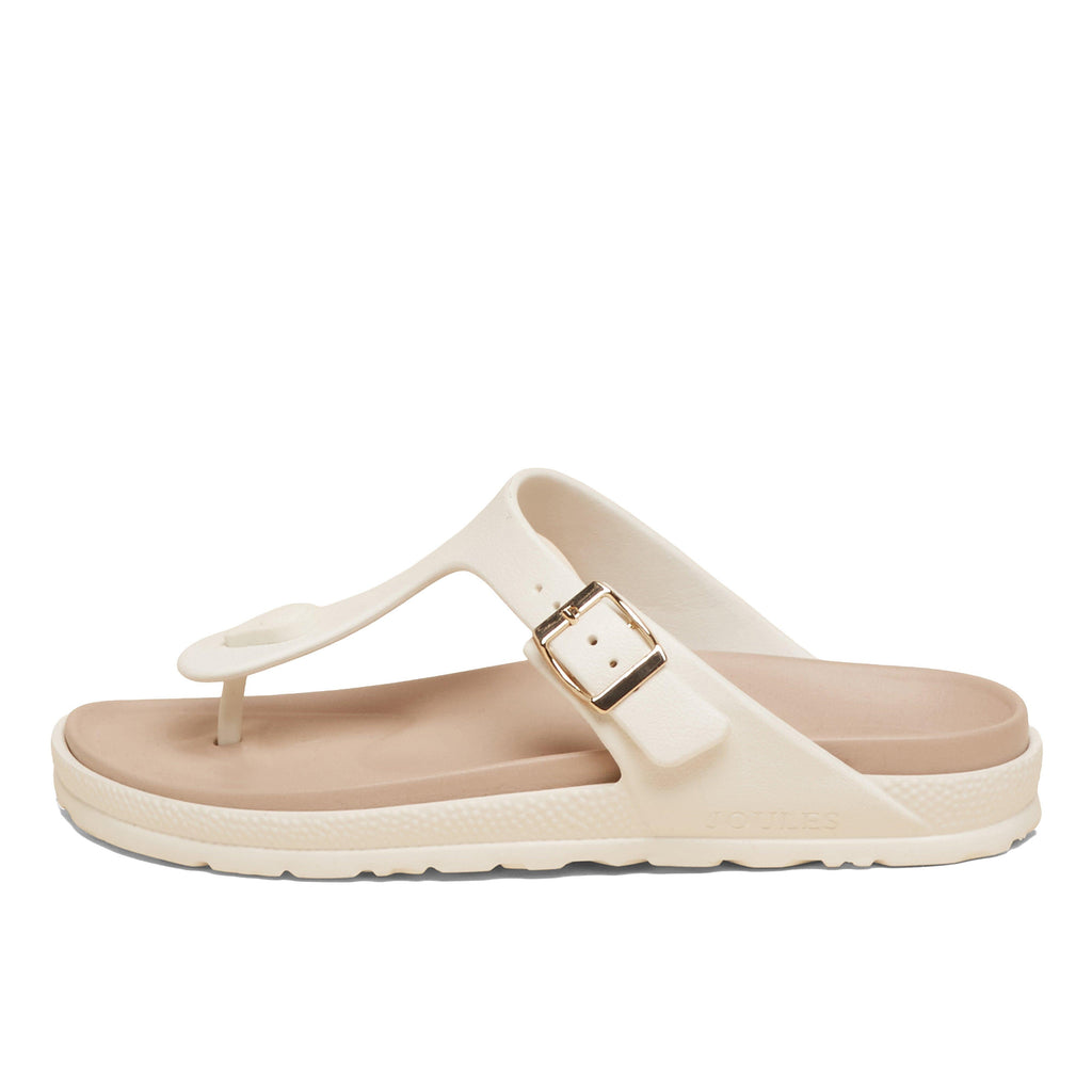 Women’s Soleil White Buckle Flip Flop