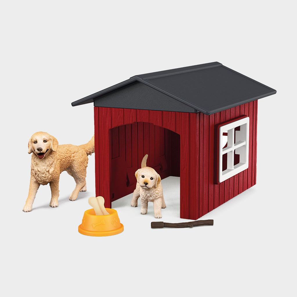 Dog Kennel with Golden Retriever