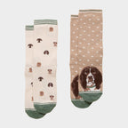 Women's Everyday Neutral Spaniel Cotton Blend Socks 2 Pack