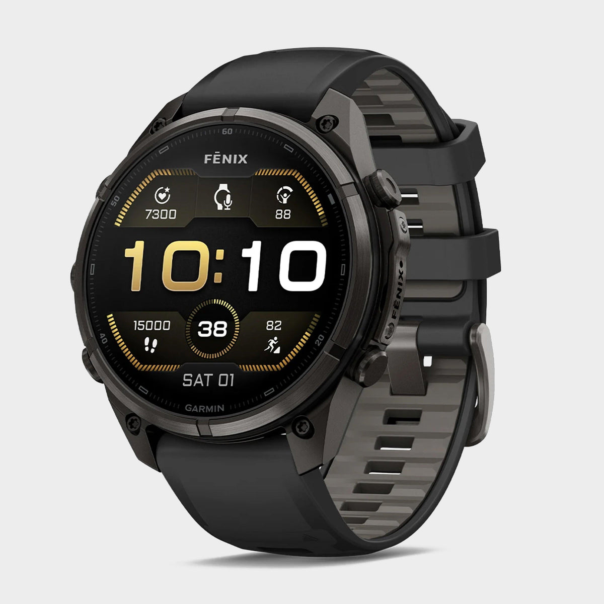 fenix® 9 Pro 47mm Carbon Grey DLC Titanium with Black/Pebble Grey Silicone Band
