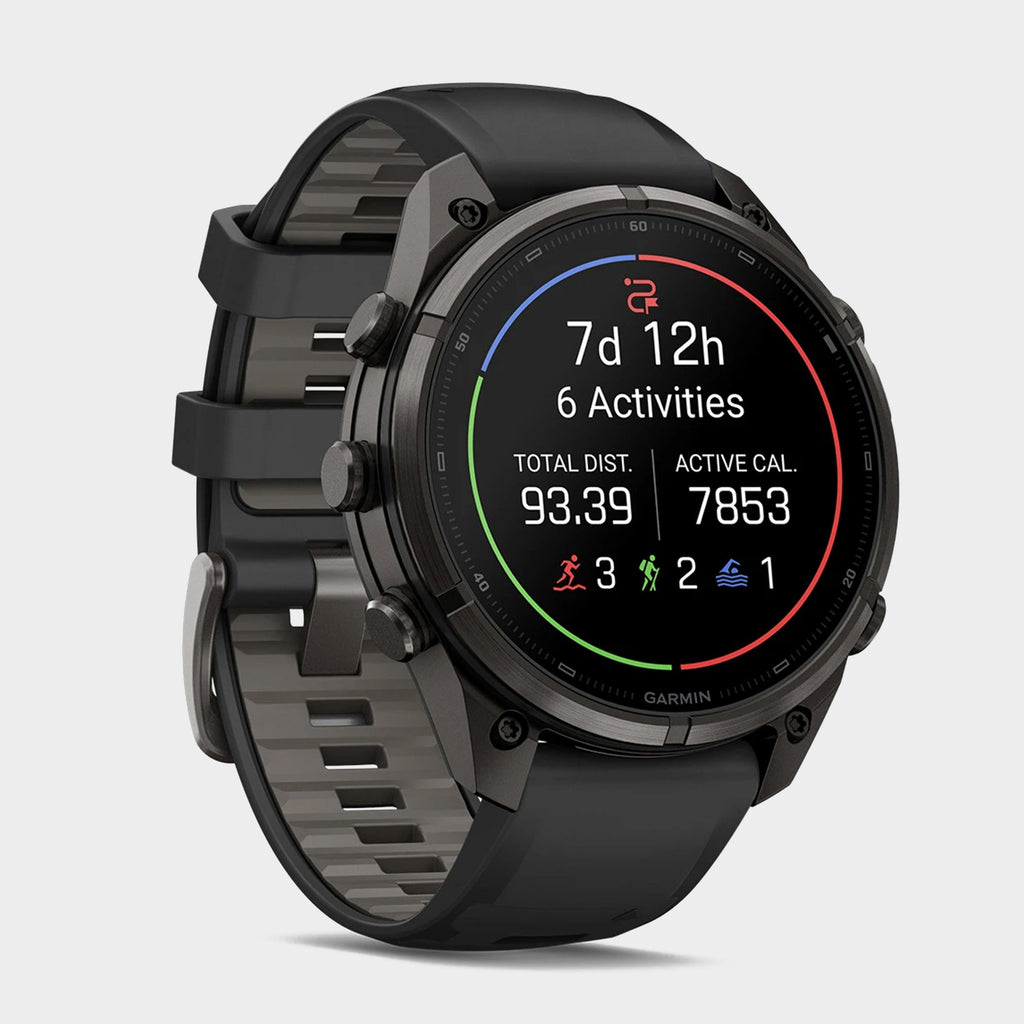 fenix® 9 Pro 47mm Carbon Grey DLC Titanium with Black/Pebble Grey Silicone Band