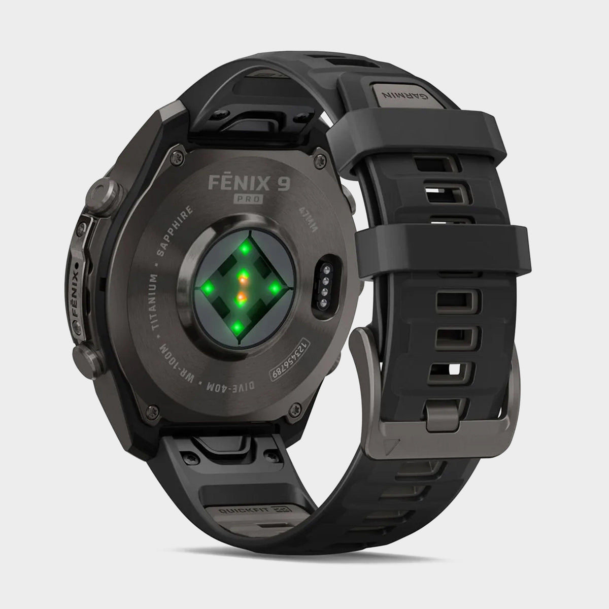 fenix® 9 Pro 47mm Carbon Grey DLC Titanium with Black/Pebble Grey Silicone Band