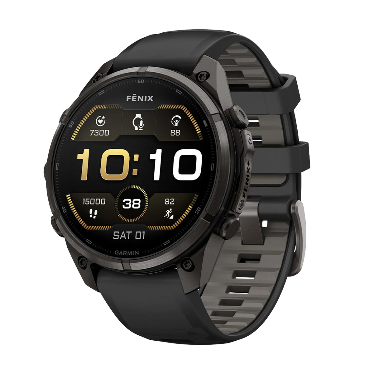 fenix® 9 Pro 47mm Carbon Grey DLC Titanium with Black/Pebble Grey Silicone Band