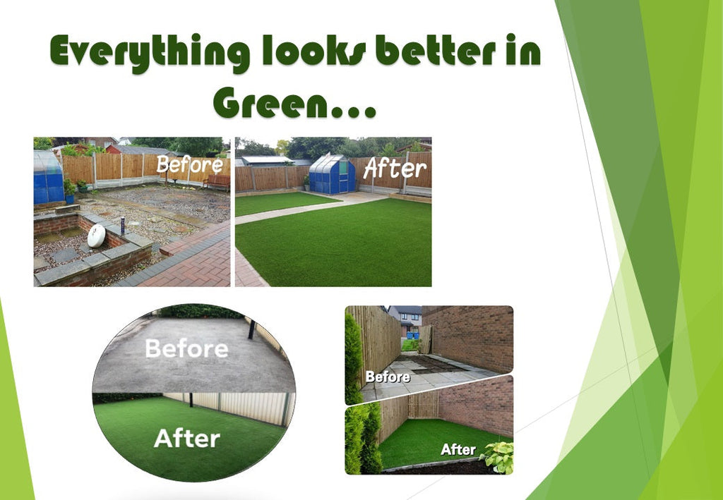 Cannons Artificial Grass Rubber Garden Tiles 1m x 1m x 40mm
