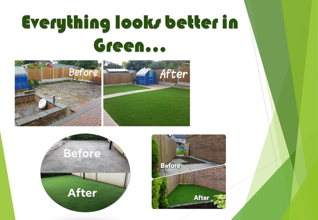 Cannons Artificial Grass Rubber Garden Tiles 1m x 1m x 40mm
