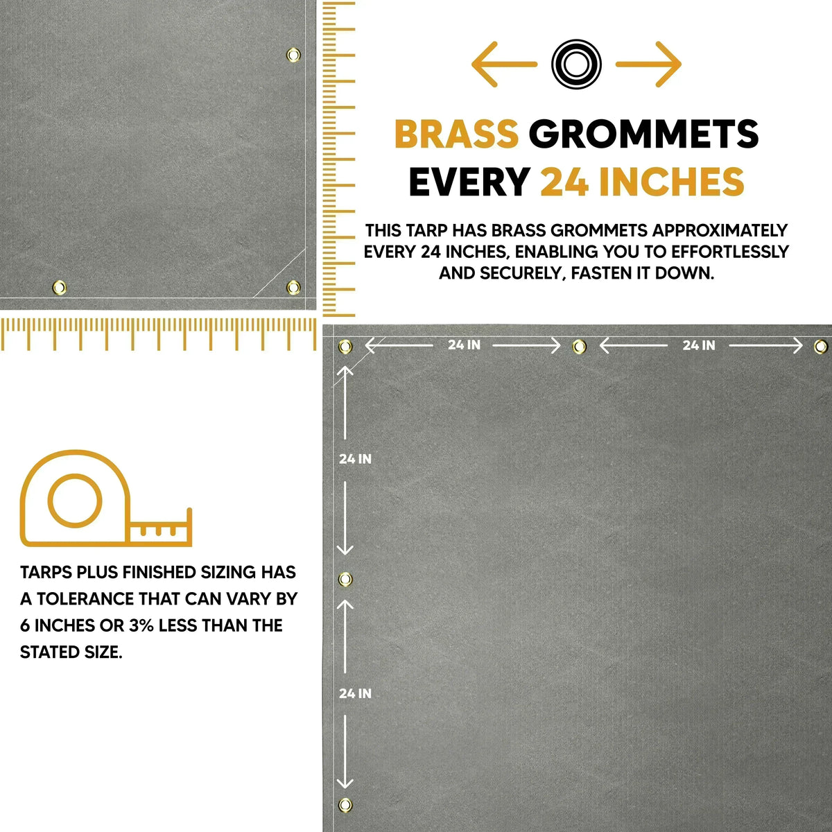 Gray Waterproof Canvas Tarps 6' x 20'