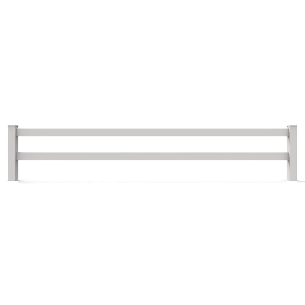 GreatBackyards Vinyl Fence 3'Height x 16' Wide / White 2 Rail 3ft x 16ft DRR2