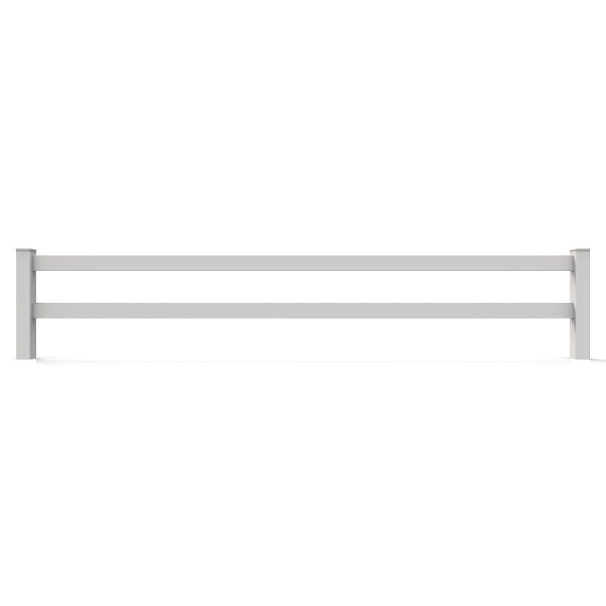 GreatBackyards Vinyl Fence 3'Height x 16' Wide / White 2 Rail 3ft x 16ft DRR2