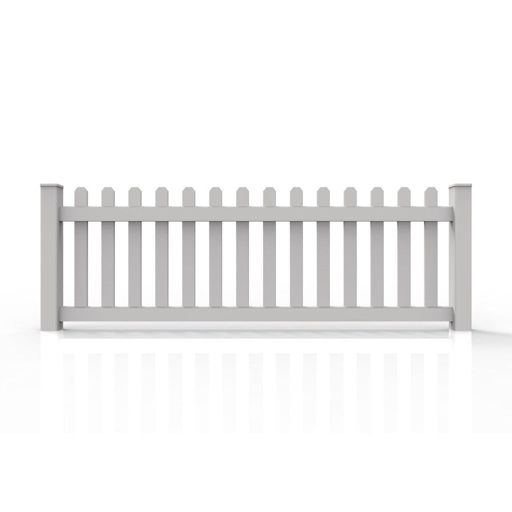 GreatBackyards Vinyl Fence 3' x 8' Wide / White Traditional Straight Dog Ear Picket DRT3/4