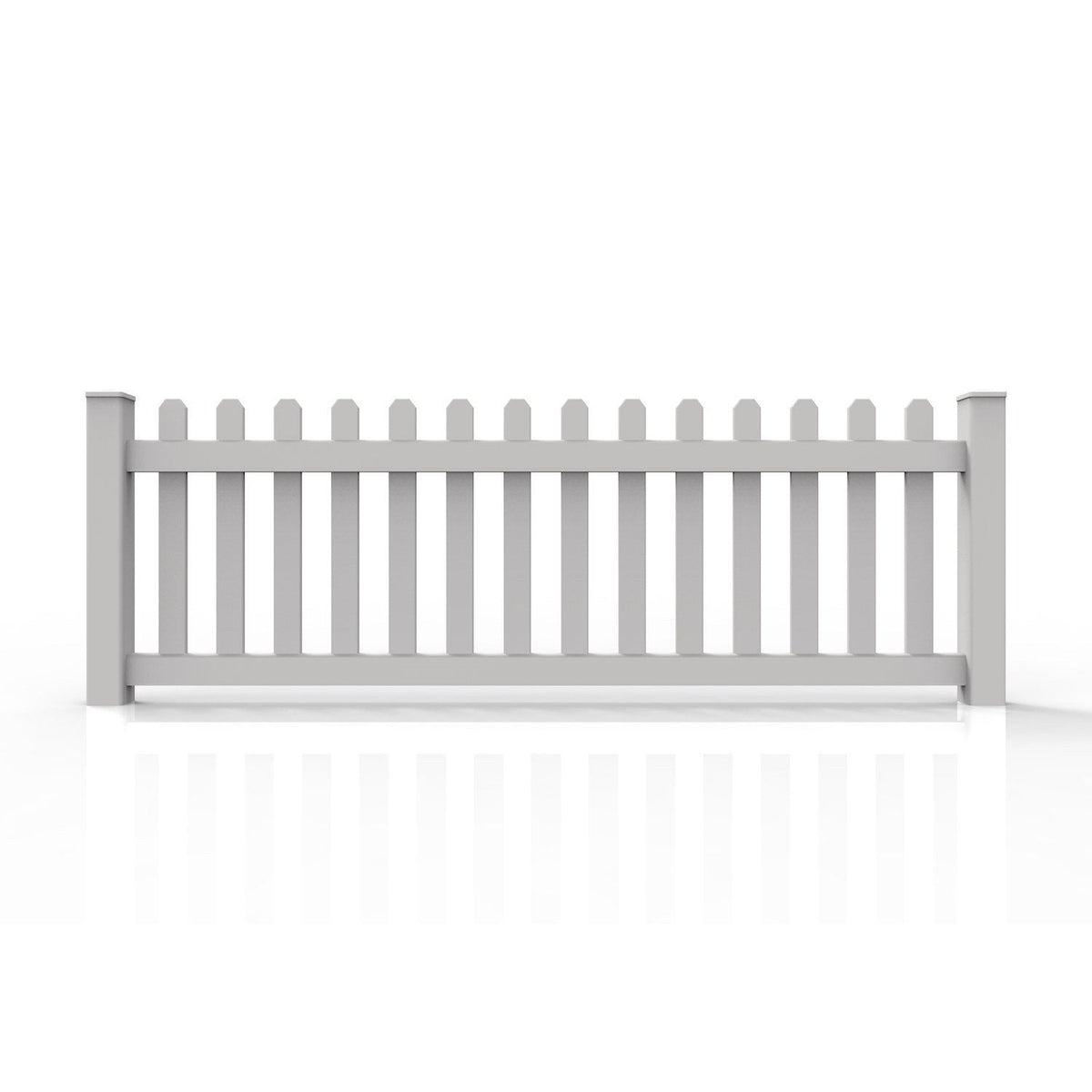 GreatBackyards Vinyl Fence 3' x 8' Wide / White Traditional Straight Dog Ear Picket DRT3/4
