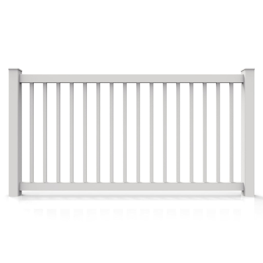 GreatBackyards Vinyl Fence 4' x 8' / White Perimeter Fence 4 ft. high x 8 ft. Wide