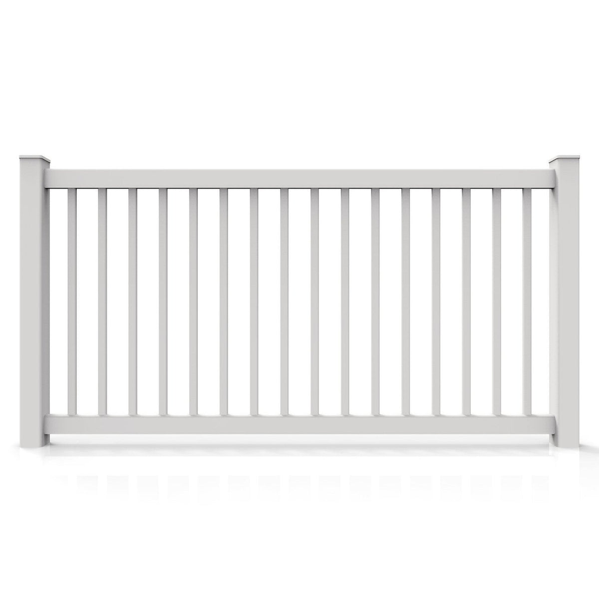 GreatBackyards Vinyl Fence 4' x 8' / White Perimeter Fence 4 ft. high x 8 ft. Wide