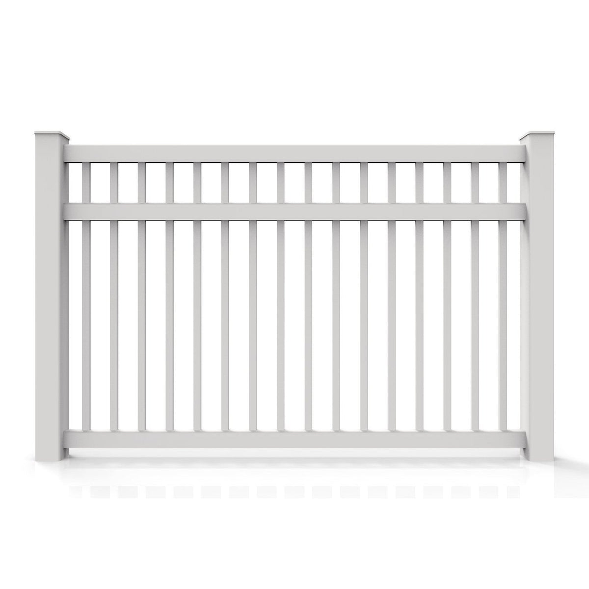 GreatBackyards Vinyl Fence 5' x 8' / White Perimeter Fence 5 ft. high x 8 ft. Wide