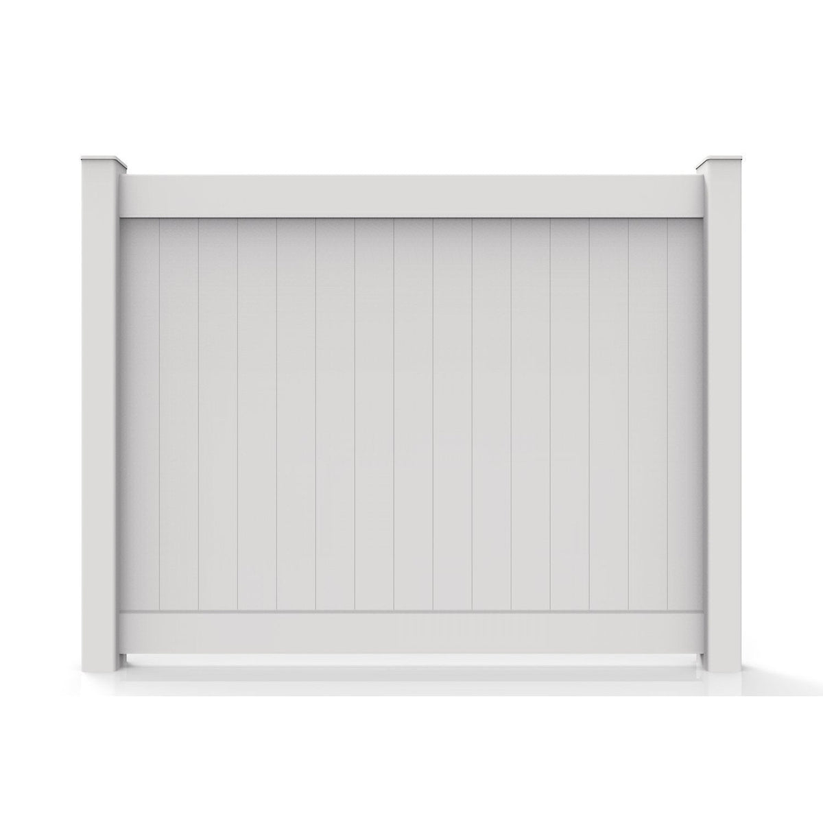 GreatBackyards Vinyl Fence 5' x 8' Wide / White Privacy 12” T&G Fence Panel Kit DRPV1