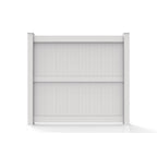 GreatBackyards Vinyl Fence 7' x 8' Wide / White Privacy 12” T&G with Center Rail Fence Panel Kit DRPV17
