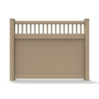 GreatBackyards Vinyl Fence Tan 6'H x 8'W Privacy with Accent Fence Panel Kit DRPV5