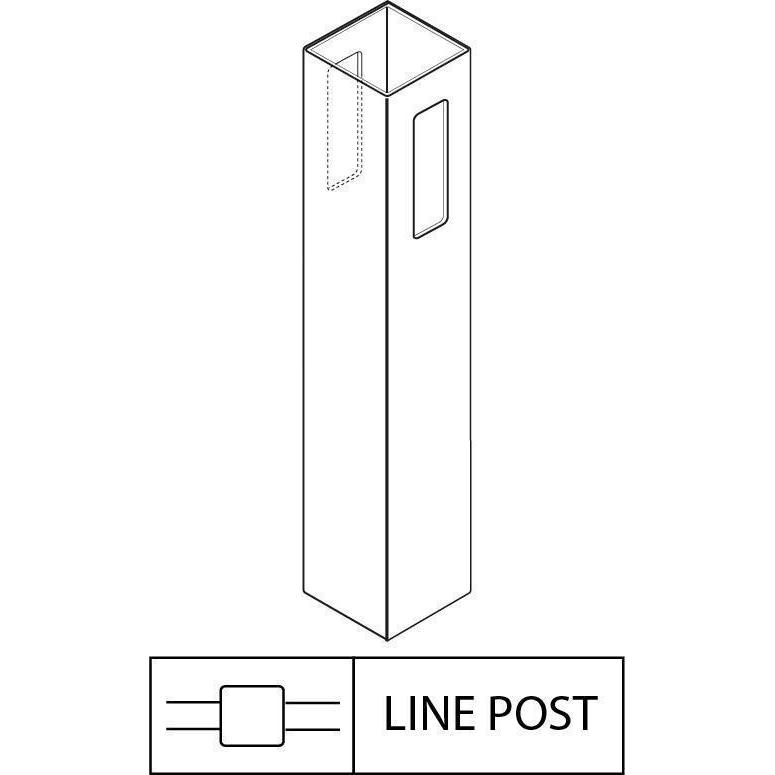 GreatBackyards Vinyl Fence White / Line Post 4" x 4"x 78" Post DRPL1