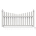 Greatbackyardz 4 ft. x 8 ft. White Vinyl Traditional Scallop Spade Picket Fence Panel Kit