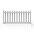 Greatbackyardz 4 ft. x 8 ft. White Vinyl Traditional Spade Picket Fence Panel Kit
