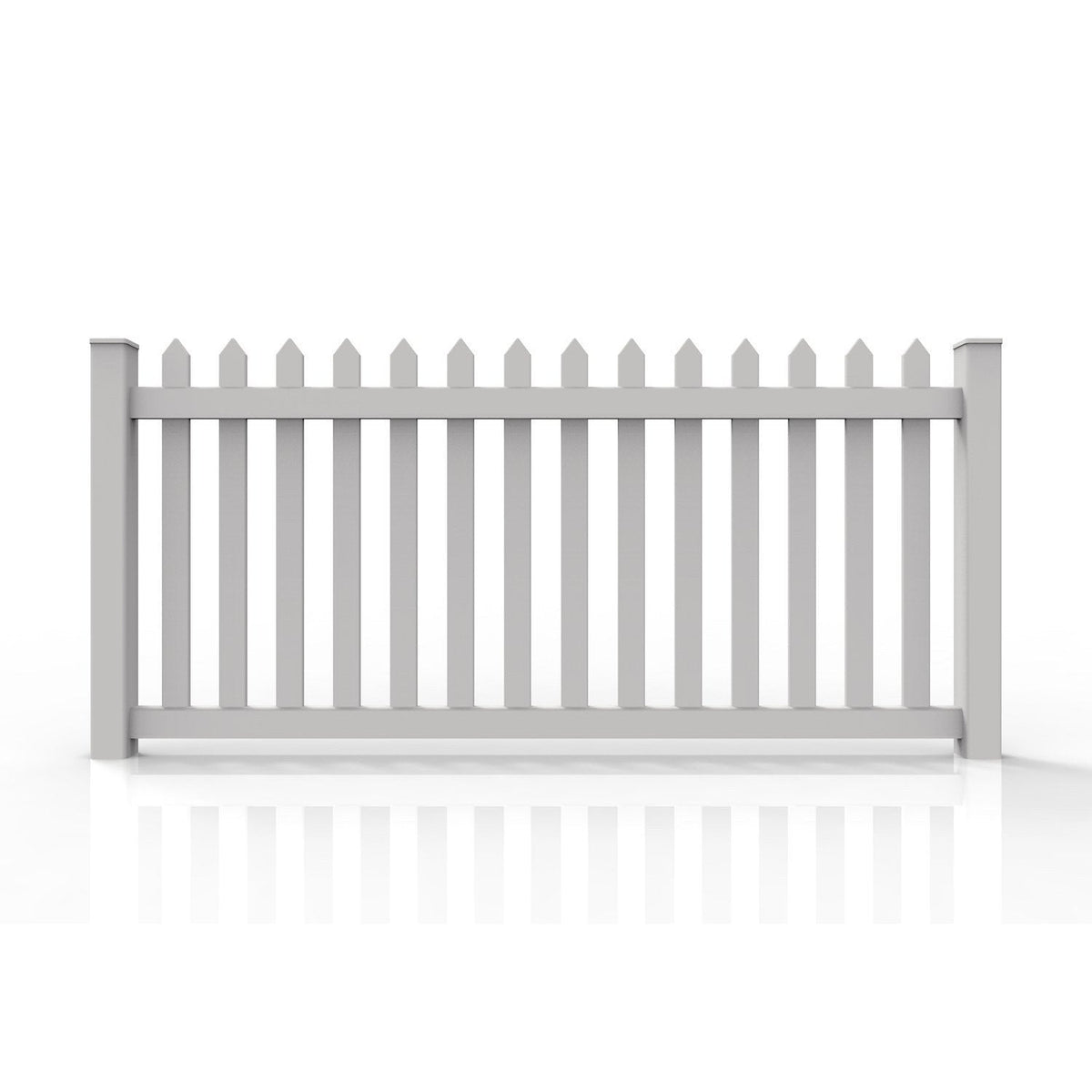 Greatbackyardz 4 ft. x 8 ft. White Vinyl Traditional Spade Picket Fence Panel Kit