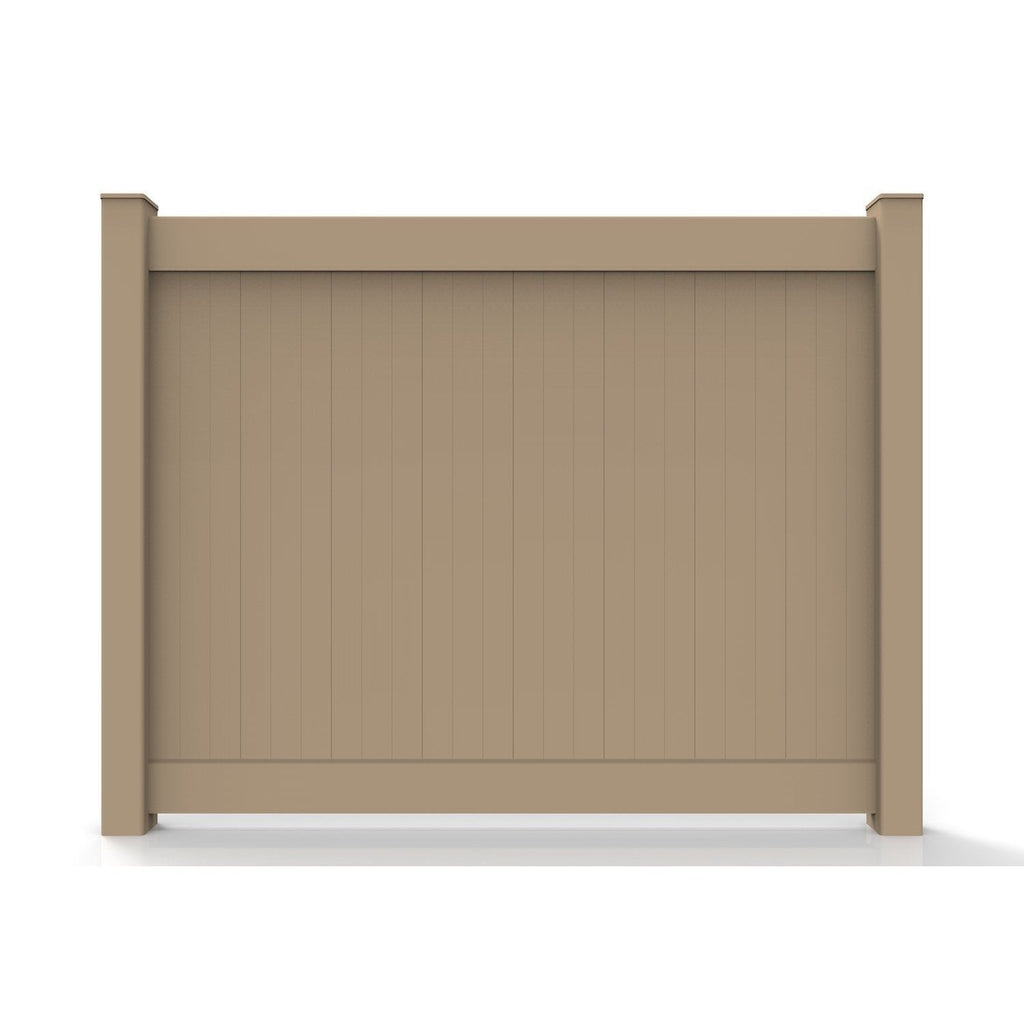 Greatbackyardz 6 ft. x 8 ft. Tan Vinyl Privacy 6 in. Tongue and Groove Fence Panel Kit