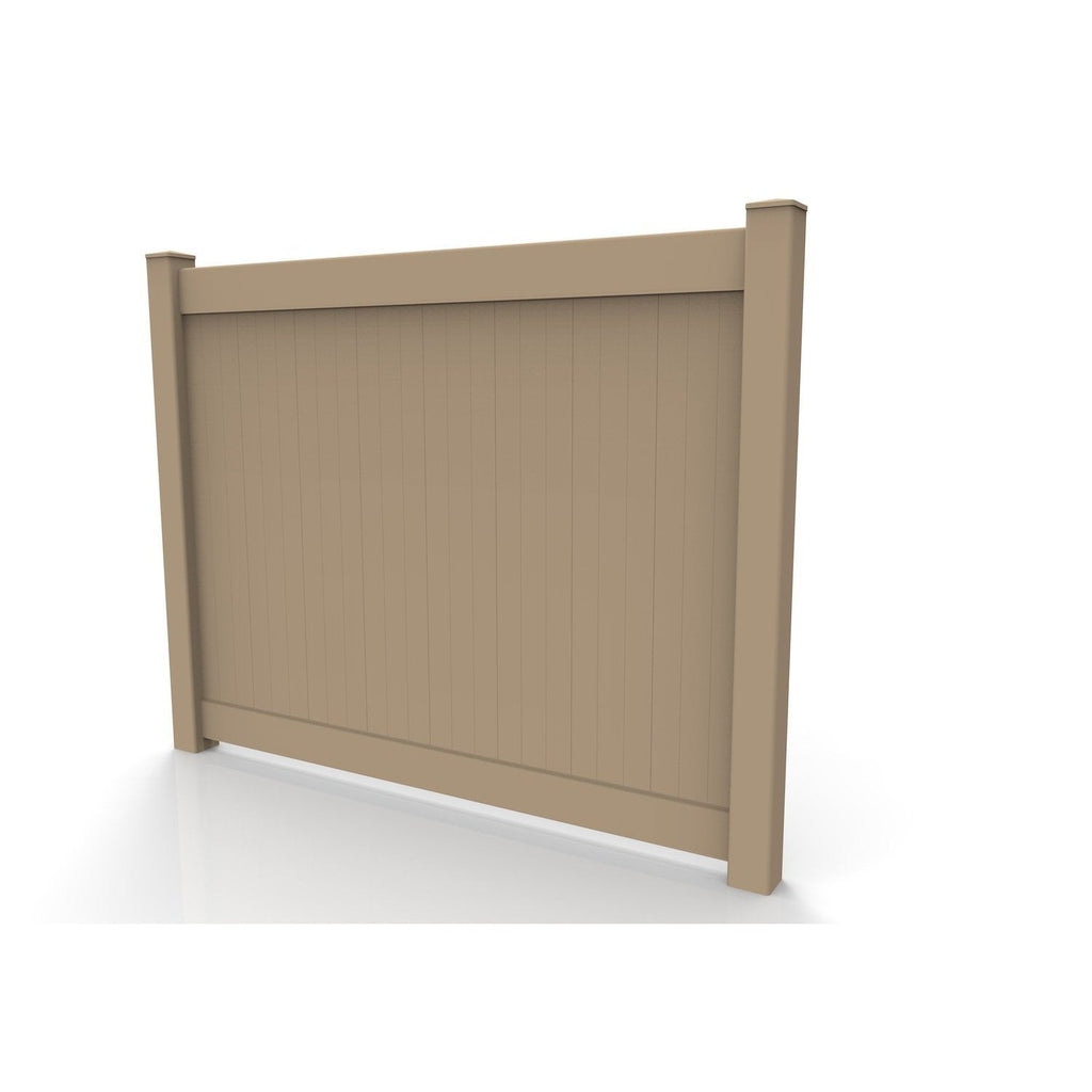 Greatbackyardz 6 ft. x 8 ft. Tan Vinyl Privacy 6 in. Tongue and Groove Fence Panel Kit