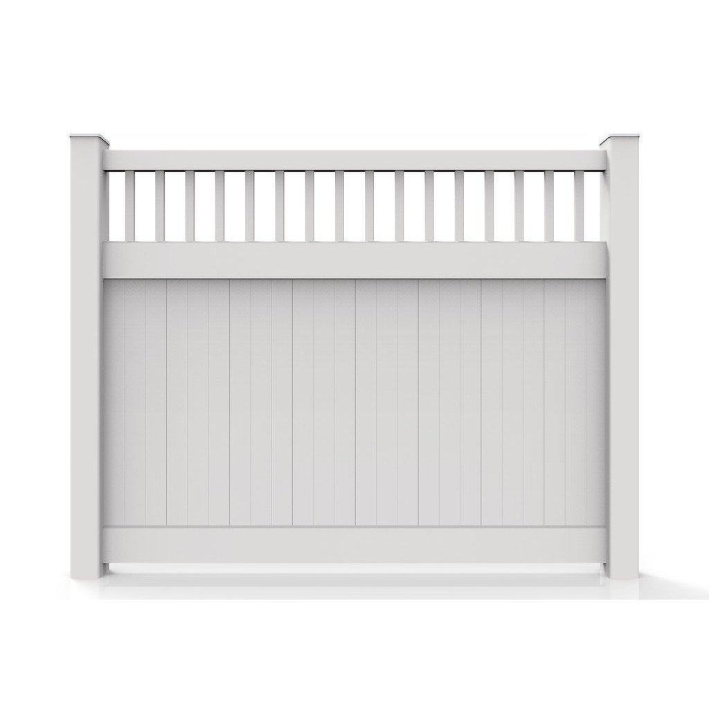 Greatbackyardz 6 ft. x 8 ft. White Vinyl Privacy with Accent Fence Panel Kit
