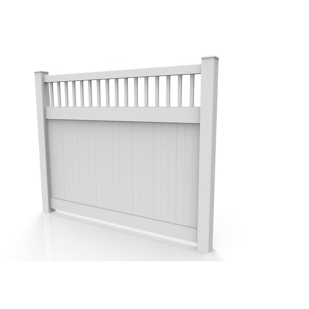 Greatbackyardz 6 ft. x 8 ft. White Vinyl Privacy with Accent Fence Panel Kit