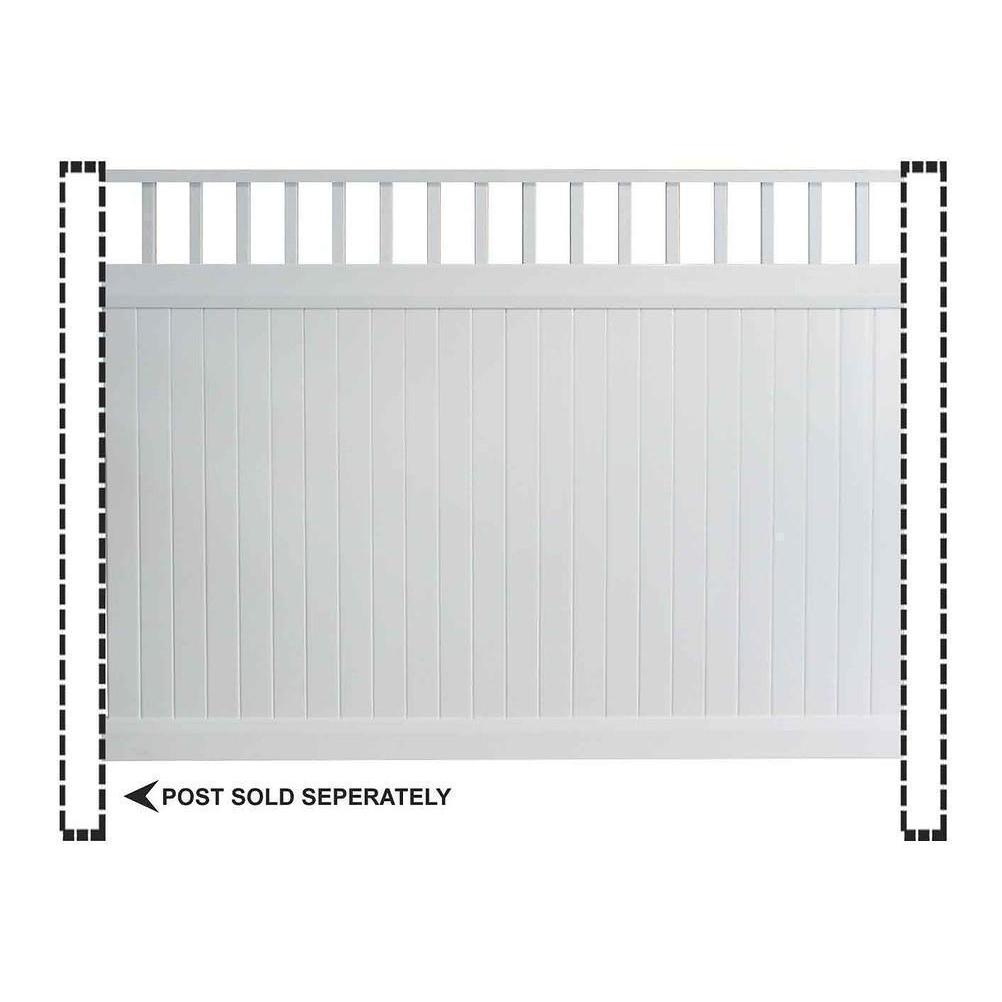 Greatbackyardz 6 ft. x 8 ft. White Vinyl Privacy with Accent Fence Panel Kit