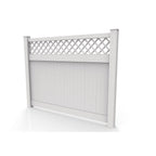Greatbackyardz 6 ft. x 8 ft. White Vinyl Privacy with Lattice Fence Panel Kit