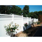 Greatbackyardz 6 ft. x 8 ft. White Vinyl Privacy with Lattice Fence Panel Kit