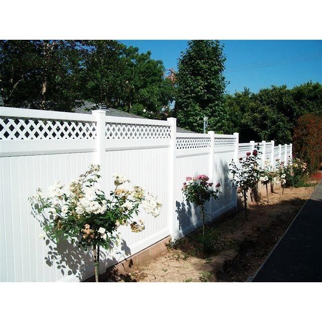 Greatbackyardz 6 ft. x 8 ft. White Vinyl Privacy with Lattice Fence Panel Kit