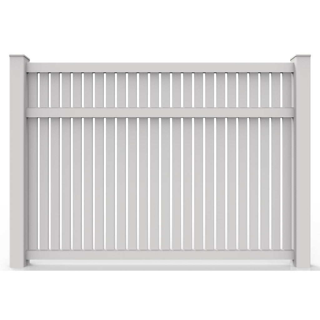 Greatbackyardz 6 ft. x 8 ft. White Vinyl Semi Privacy Fence Panel Kit